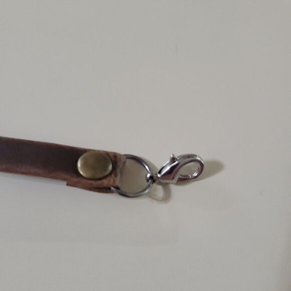 Brown Leather Bracelet This Too Shall Pass Message - Picture 7 of 9